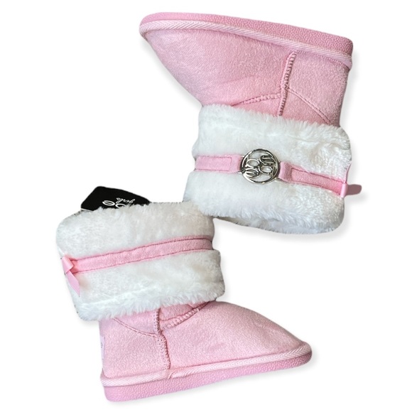 BEBE GIRLS PINK FAUR FUR TRIM WINTER BOOTS - Picture 2 of 7
